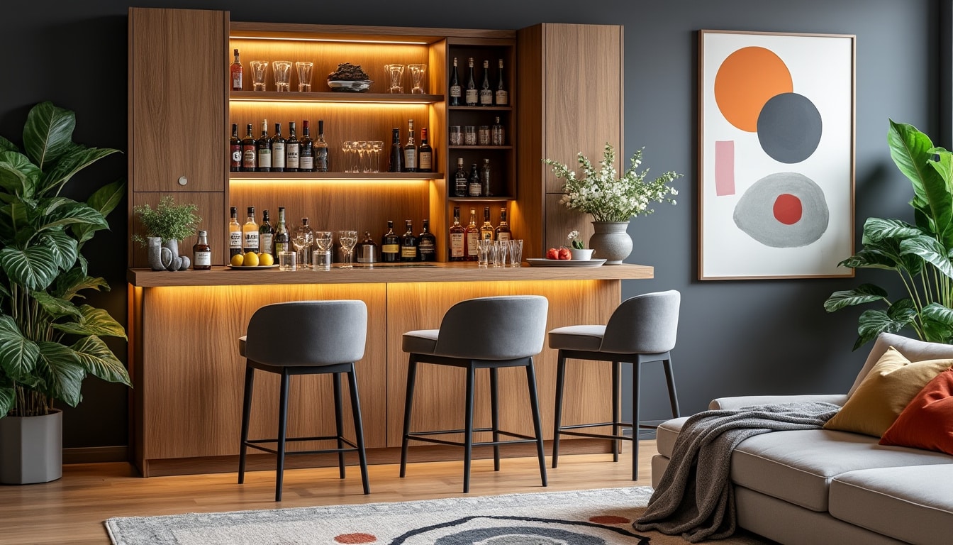 découvrez comment créer un coin bar convivial dans votre salon, alliant style et fonctionnalité. transformez votre espace avec des astuces de décoration, des choix de mobilier adaptés et des idées d'agencement pour recevoir vos invités dans une ambiance chaleureuse et accueillante.